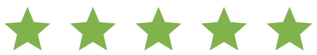 Five green stars rating