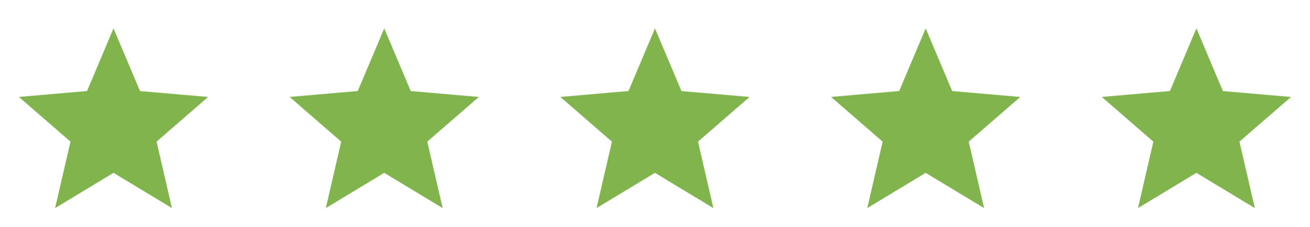 Five green stars rating